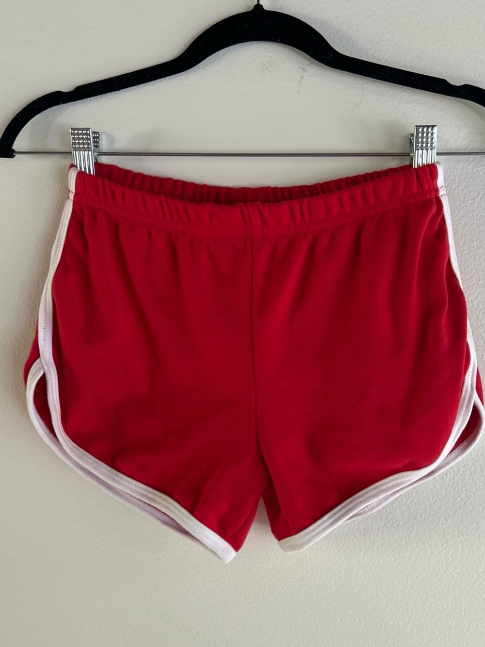 Los Angeles Apparel Red Athletic Dolphin Shorts with White Trim